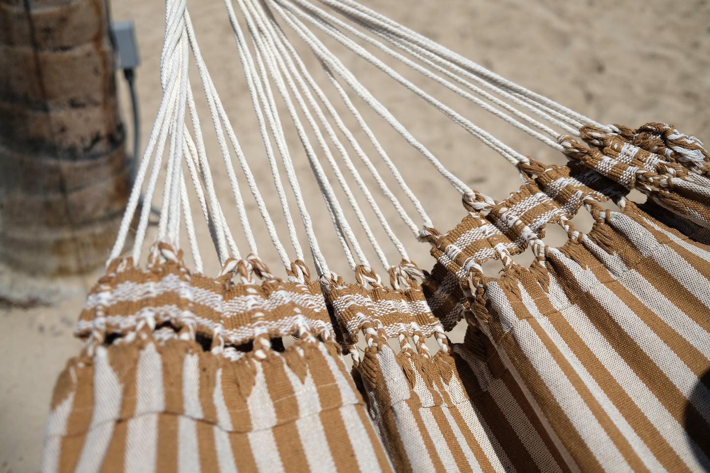 Brazilian Hammock (Beige / Brown Stripe #3)