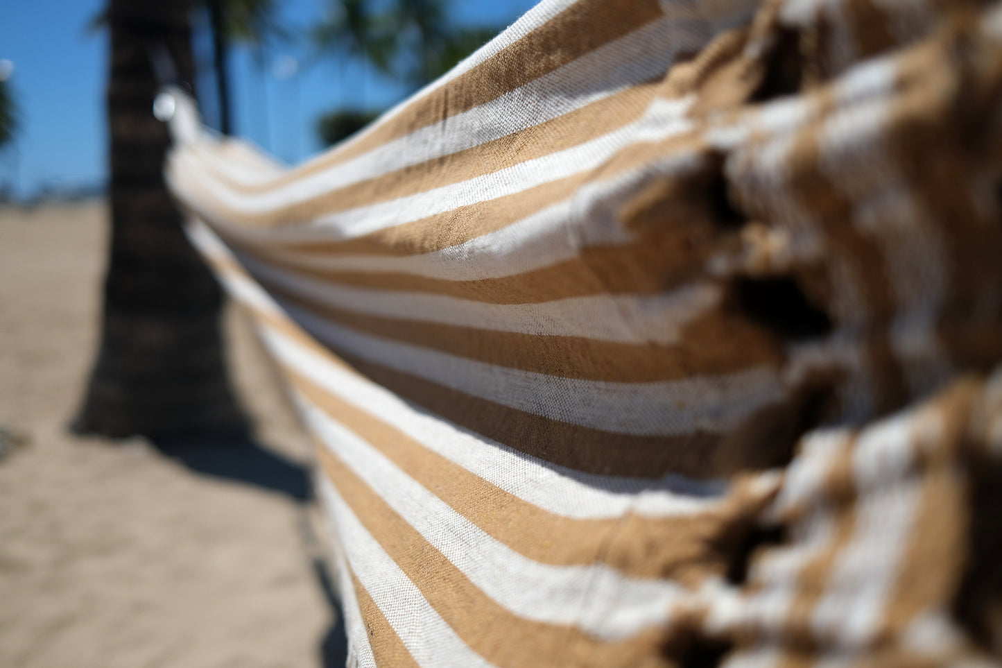 Brazilian Hammock (Beige / Brown Stripe #3)