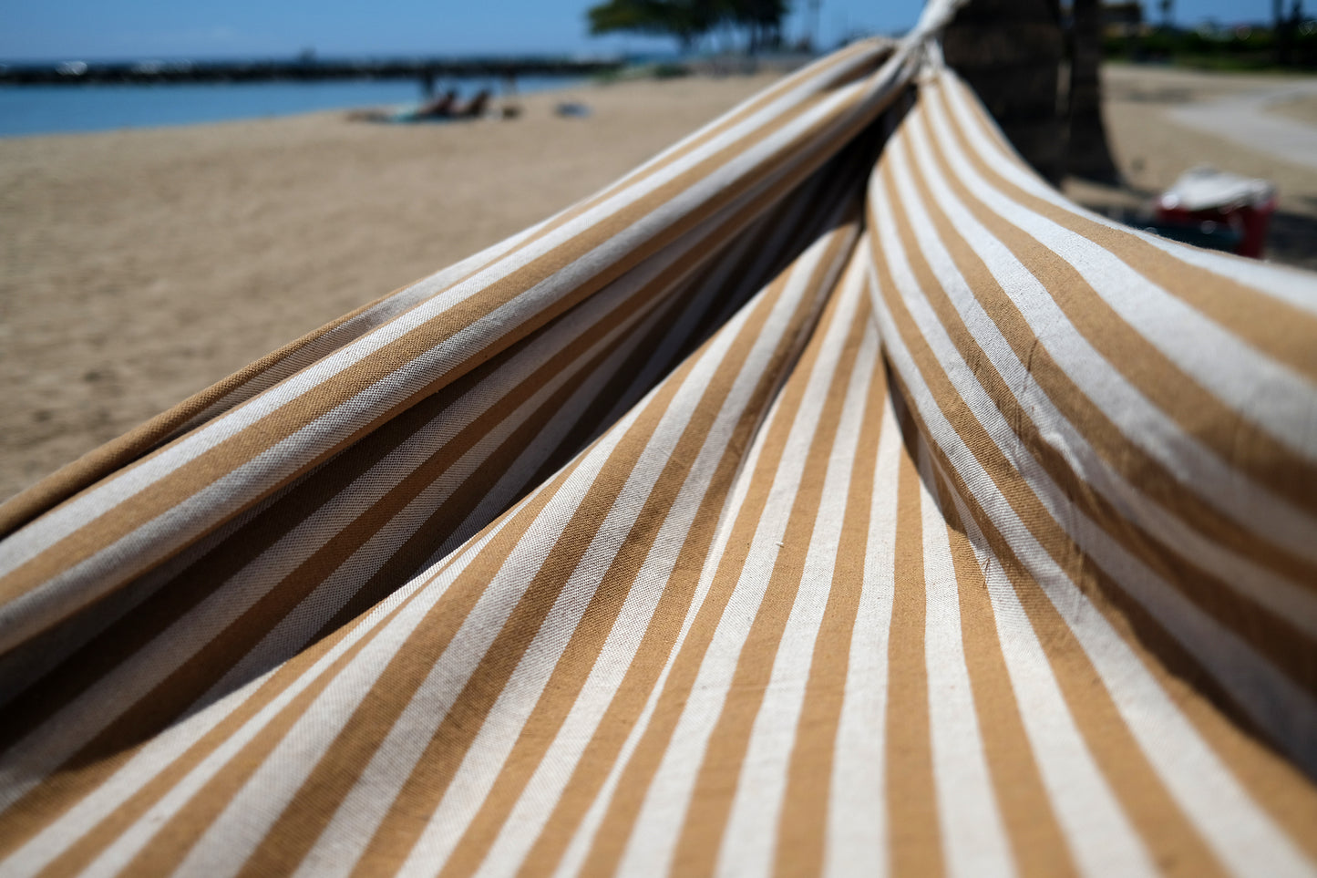 Brazilian Hammock (Beige / Brown Stripe #3)