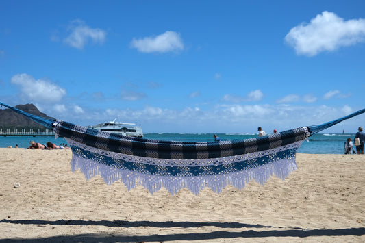 Brazilian Hammock (Blue / White #7)